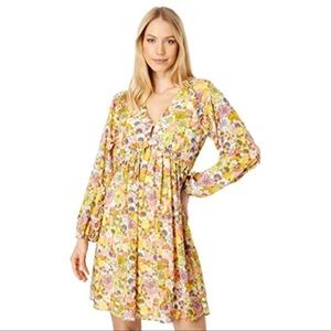 BCBG Dress Ruffle Trim Mini Pink Floral 4